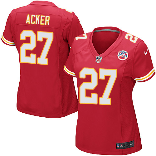 Women's Game Kenneth Acker Nike Jersey Red Home - #27 NFL Kansas City Chiefs